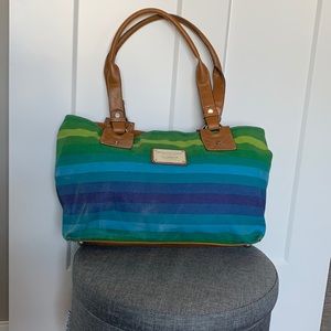 Blue and green striped ombré Tote bag!